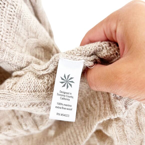 Athleta Tan Knit Extra Fine Merino Wool Cardigan Sz XXS - Picture 4 of 7